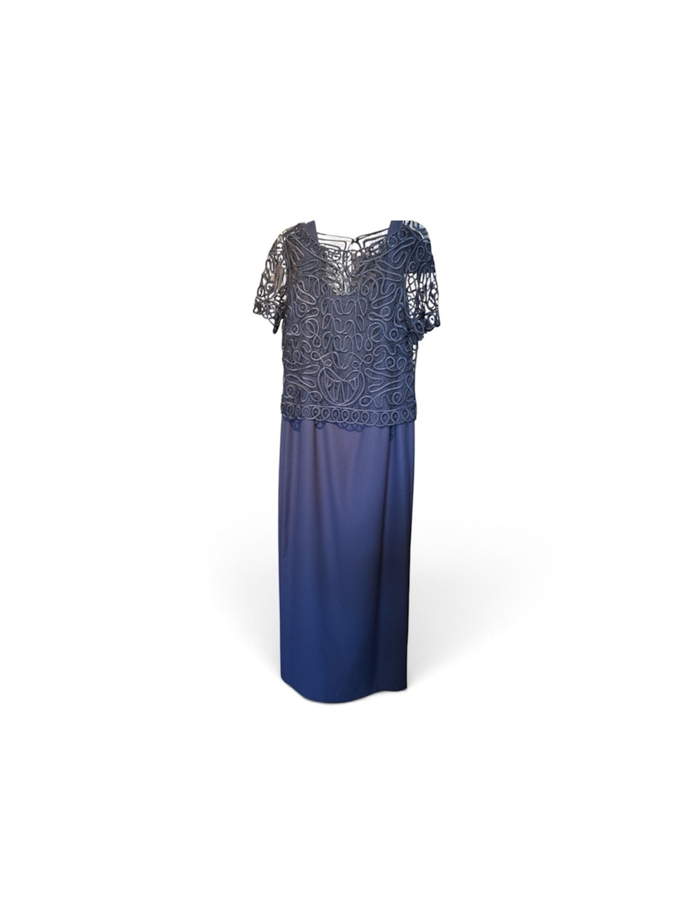 Patra Navy Blue Lace Bodice Maxi Dress